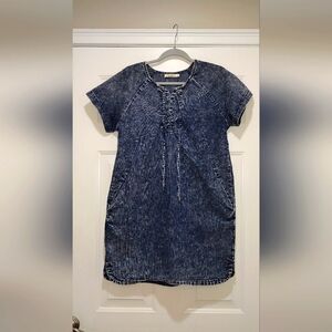 Blue Dress with Short Sleeves and Scoop Neck Charlie O By Kinnucan's large